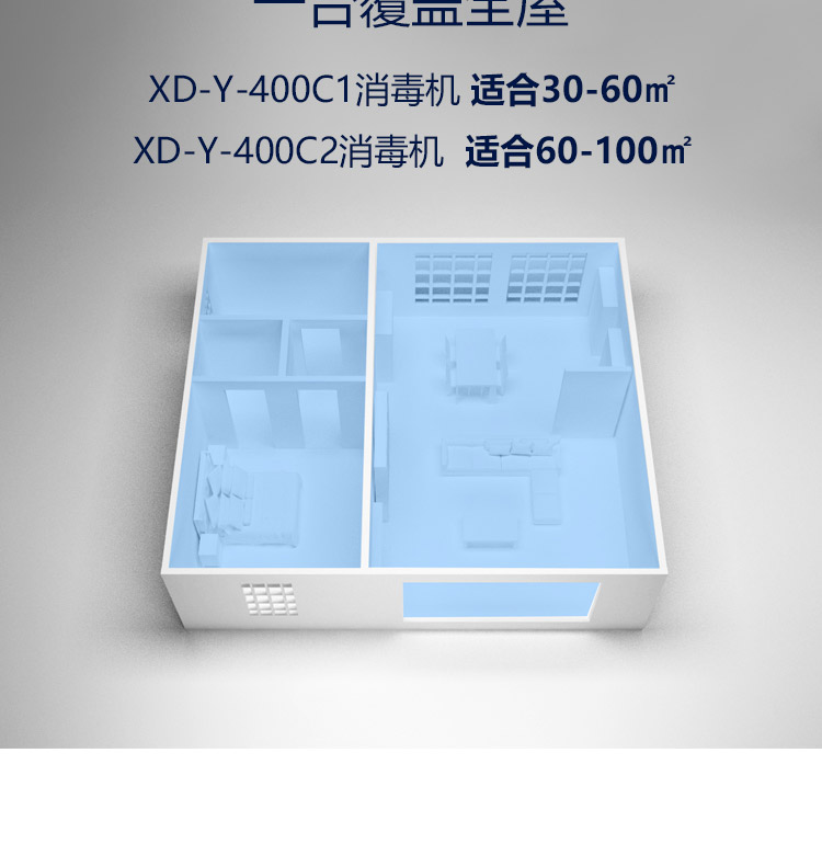 新风臭氧空气消毒机XD-Y-400C1【5g】60平米以内