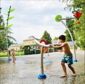 儿童戏水小品 游乐场互动加特林喷水水枪 水上乐园设备